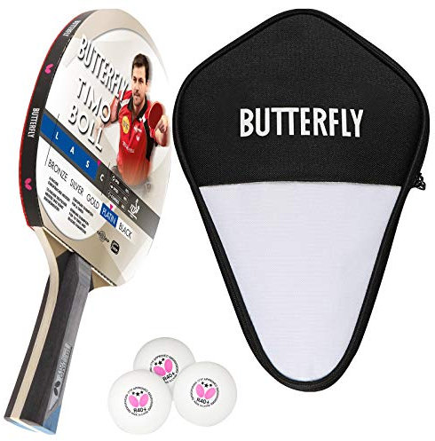 Butterfly® Timo Boll Platin Tischtennisschläger | Tischtennis Racket Bat TT Profi Wettkampfschläger für fortgeschrittene Spieler | ITTF zertifizierter Pan Asia Belag | anatomische Griffform
