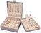 ProCase Schmuckschatulle Damen Leder, Schmuckkästchen mit 2 Ebenen Schmuckkasten Schmuckkoffer Schmuckaufbewahrung Schmuckbox Jewelry Box für Ringe, Ohrringe, Halsketten, Armbänder -Silber