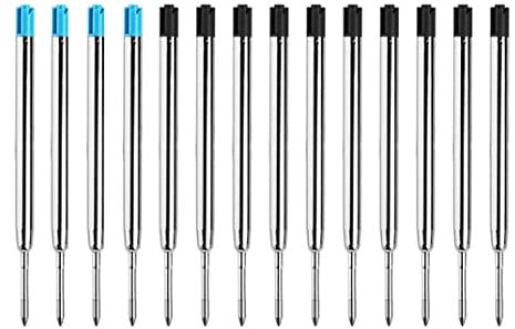 SMOOTHERPRO Gel Ink Refills 14 Pack for Bolt Action Pen and Metal Pen Compatible with Parker 0.5mm Black Blue (PR1408)