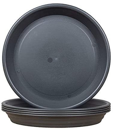 LIKOSO Soucoupe Pot Fleur 17CM Gris en Plastique Pots de Fleurs Lot de 5 Soucoupes - pour Plantes d'intérieur et d'extérieur