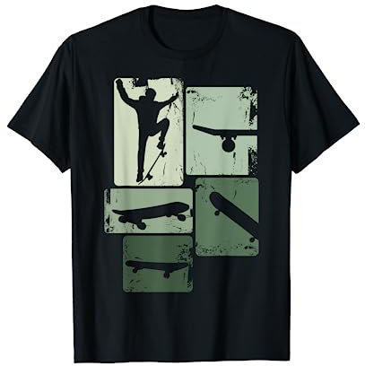 Skater Skateboard Stunt Retro Skater Jungen Kinder T-Shirt