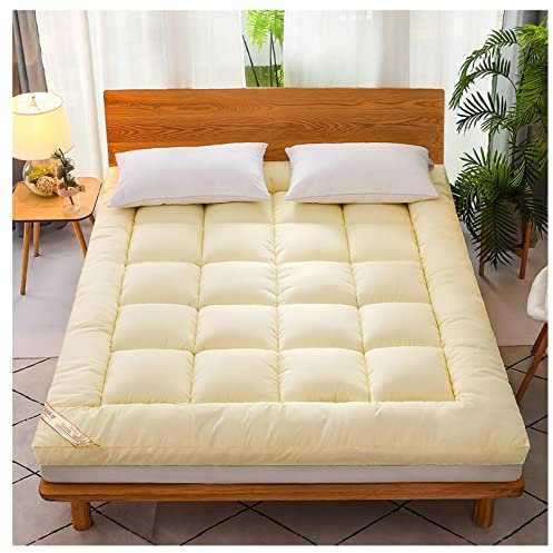 mozhixue Faltbare Matratze, für Erwachsene, Tatami Japanisches Futonbett, Japanisches und modernes Futonbett, rutschfest, atmungsaktiv, Schlafsaal, beige, 150 x 200 cm