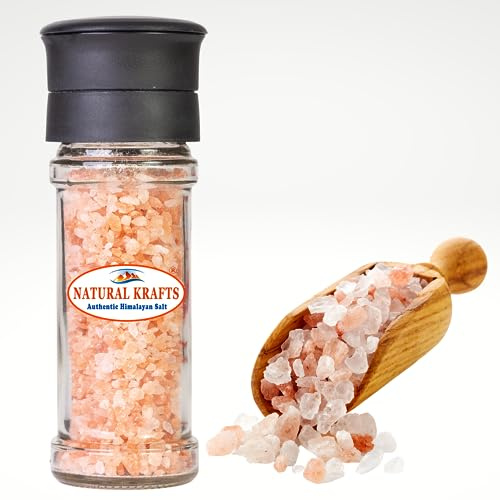 Himalayan Pink Giant Spice Grinder Refillable – 400g/14.1oz Coarse Rose Crystals with Essential Minerals from Punjab, Pakistan