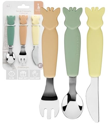 Set de 3 couverts en silicone Pastel Sophie la Girafe