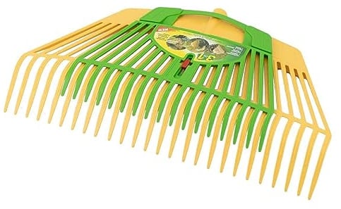 60cm Laubrechen mit Laubhand 38 cm Fächerbesen Set Kunststoff Laubgreifer | 2in1 Laub Harke mit 26 Zinken und Laubfeger mit 17 Zinken für Blätter, Laubschaufel ideal als Laubfächer und Schaufel nutzbar