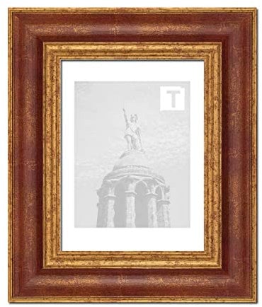 Barock-Bilderrahmen Margaux Rot Gold 30 x 40 cm Museumsglas 2mm massiv elegant stabil