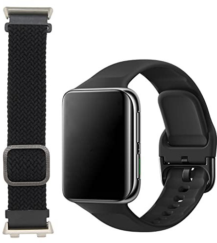 Cuifati Bracelet de Montre pour 2 46mm Smartwatch Bracelet Smartwatch Ajustable 0.8 in Flanelle Bracelet Textile Automne Printemps Bracelet de Montre Rétractable(Le Noir)
