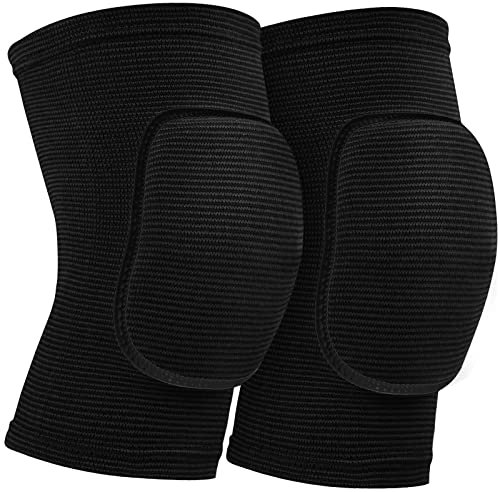 Rodilleras de voleibol para bailarín, rodilleras protectoras para niños adultos, suaves y transpirables para fútbol, yoga, gimnasio, baquetball patinaje (mediano, negro)