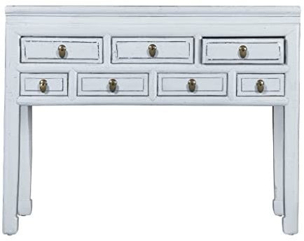 Fine Asianliving Antiker Chinesischer Konsolentisch Polar Weiss B111xT45xH88cm