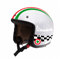 Adesivi per Casco Kit VESPA - Nero Rosso Blu Giallo Arancione Bianco - Strisce Italia Cerchio Bandiera Scacchi Helmet VINILE LUCIDO HD (Bianco)