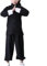 Kung Fu Anzug für Unisex-Kinder Langarm Schwarz Kampfsport Taichi Traditionelle Performance Uniform, Weiße Bündchen, 11-12 Jahre