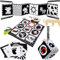 HappyKidsClub Kontrastbuch Baby Schwarz Weiß Spielzeug, Baby Spielzeug 0-12 Monate Kontrastkarten Sensorik Kontrast Spielzeug Baby Geschenk Junge Mädchen Kinderwagenkette Montessori Spielzeug, 059-A