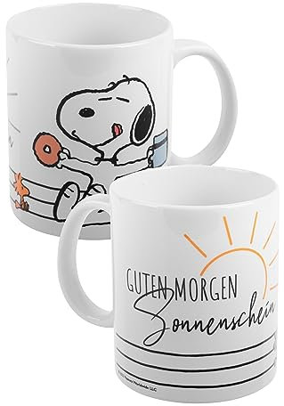 The Peanuts Tasse Snoopy - Sonnenschein - Kaffeetasse Becher Kaffeebecher aus Keramik 320 ml