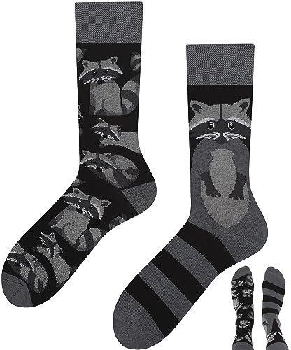 TODO Lustige Socken Waschbär Herren und Damen, Coole Waschbärsocken, Motiv waschbär socken Raccoon Socks 39-42