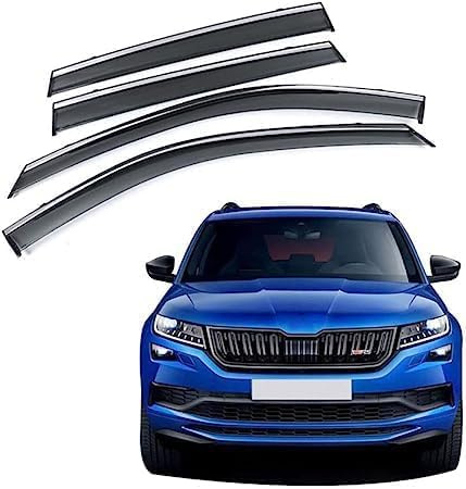 Déflecteurs de Vent de Voiture pour Skoda Kodiaq 2016 2017 2018 2019 2020 Fenêtre Latérale Visière Déflecteur Pare-Brise Pare-Pluie