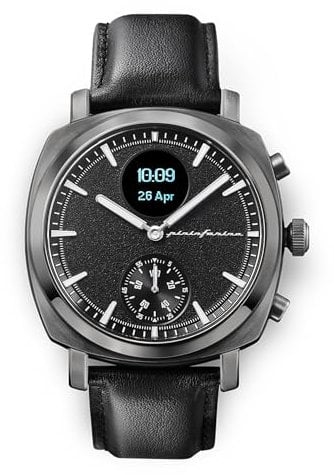 Pininfarina Senso Hybrid Smartwatch – Analoge Uhr mit digitalem Display - Messung von Puls, EKG, Blutsauerstoff, Schritte, Kalorien, Schlaf & Fitness – Mit Kompass und GPS-Tracking - Leisteengrijs