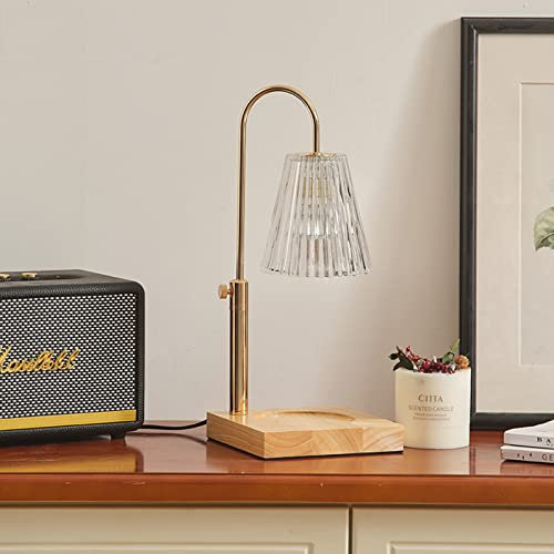 Candle Warmer Lamp - Dimmable Candle Lamp Warmer with Timer Electric Candle Warmer Light for Jar Candles, Scented Wax Melt Warmer with 2 Bulbs for Home Decor Gifts for Women Men (Adjustable Clear)