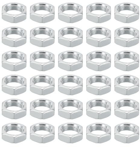 PATIKIL M14x1.0 Acciaio Dadi Esagonali 30pz Metrico Filettatura Dadi Viti Bullone Dispositivi Fissaggio Hardware Finitura Zincata per Lampade Macchinari Manutenzione 7mm Altezza