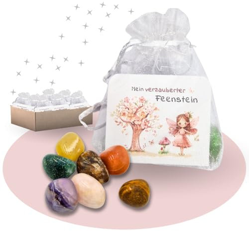SoSi 10 Feensteine, 2-3cm, Zahnfee, Mitgebselstein, Mitbringsel, Give Away, Glücksbringer, Kindergeburtstag, Gastgeschenk, Kindergarten, Taufe, Kommunion, Einschulung