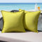 MIULEE Outdoor Cushions Waterproof Faux Linen Decorative Outside Cushion Covers Water Resistant for Garden Sofa Livingroom Chair Bedroom Tent Park Patio 45x45cm Set of 2 Green