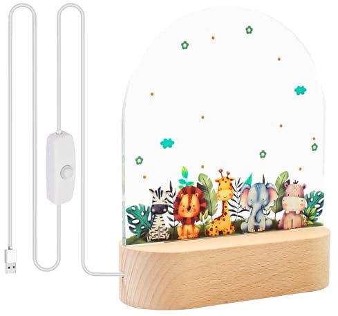 MaxEarn Personalisiertes LED Nachtlicht für Kinder, Nachttischlampe für Babys, DIY Individuelle Geschenke mit Radierbaren Stift, LED Lichtsockel Taufgeschenke, Geschenk zur Geburt
