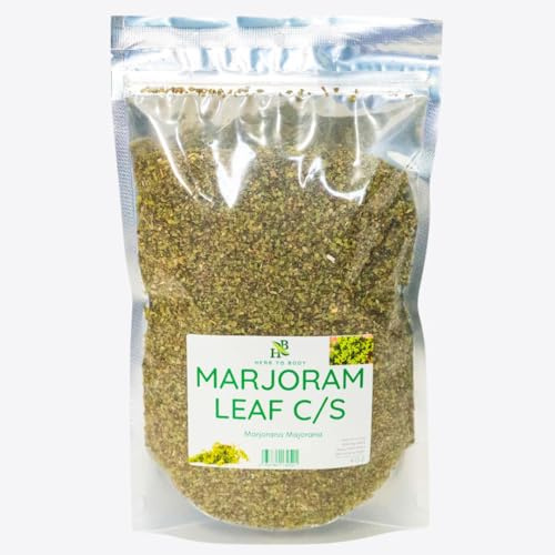 Herb To Body Marjoram Leaves C/S - Marjorana Majorana, Finely Ground Cut & Sifted Dried Marjoram Spice for Marjoram Tea, Kitchen Preparation & Culinary Use, Resealable Pouch, 4oz