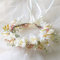 Damen-Prinzessinnenkrone, Blumenkranz, Blumenkranz, Blumenhaarbänder, Strand, Hochzeit, Party, Stirnband, Braut, Brautjungfer (Farbe: Beige)