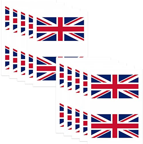 Temporary Face & Body Tattoo Sticker Flag Tattoos for trips pub World Cup Transfer Stickers for St George's Day Football Fan Kids Party Decorations - 5 Pack/20 Tattoos (Great Britain National Flag)