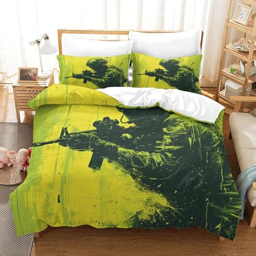 tanzhenning Ruf der Pflicht Betten Set Für Kinder Erwachsene Mädchen Bettbezug Set Bettwäsche Set Für Schlafzimmer, Weiche Bequemer King(220x240cm)