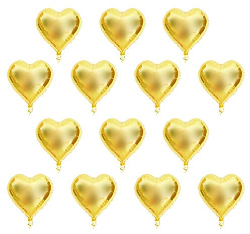 10 Stück 10 Zoll Herz-Aluminiumfolien-Luftballons, Ailoocedi Folien-Herz-Luftballons, 10 Stück 10 Zoll Herz-Luftballons mit Automatischer Versiegelung, Sicherheit, Leuchtende