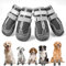 Hundeschuhe mit reflektierenden Riemen, hohe Hundestiefel wasserdicht, Anti-Rutsch verschleißfeste Gummisohle Hundeschuhe Pfotenschutz fürkleine, mittlere und große Hunde(XL, Schwarz)
