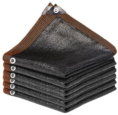 Red de Sombreado Malla Sombreo con Ojales, Protección Solar, Toldo Vela de Sombra para Invernadero, Jardín, Plantas, Pérgola, Patio Trasero (Negro, 2 x 2 M)