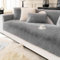 ShowyLive Samt Sofa überzug 1/2/3/4 Sitzer L Form Couch Überzug Ecksofa rutschfest Hund Katze -Antirutsch, Anti Slip Sofabezug Sofa Überwurf (Gray, 90 * 210CM)