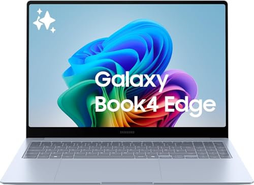 SAMSUNG Laptop Galaxy Book4 Edge, Display da 16 WQXGA+ AMOLED Touch Screen, Snapdragon Elite X1E, 16GB RAM, 512GB SSD, Windows 11 Home, Sapphire Blue, NP960XMA-KB1IT [Versione italiana]