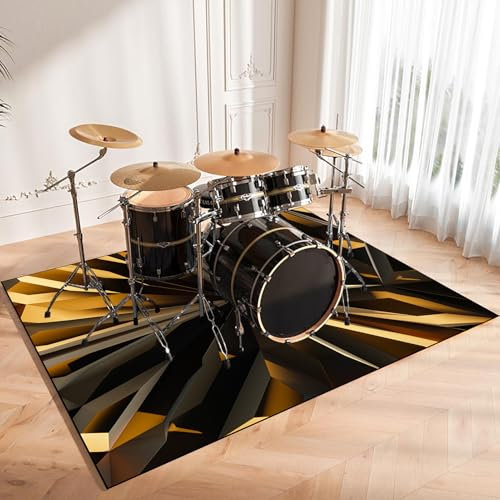 CCTSA 100 x 80 cm Schlagzeugteppich, rutschfeste Trommel Teppiche, Schallschutzdecke, Schlagzeug Teppich für Bass Drum Snare, Akustik Elektrisches Schlagzeug Teppich für Studio, Wohnung