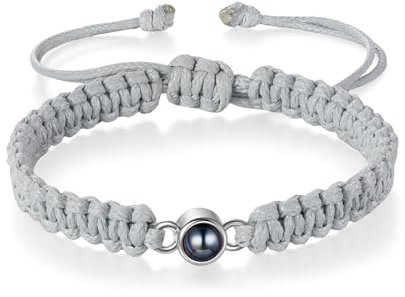 Glimmerday Personalisiertes Projektions Armband mit Foto, Personalisierte Armbänder für Männer und Frauen als Geburtstags, Valentinstags, Weihnachtsgeschenke für Eltern, Partner und Freunde