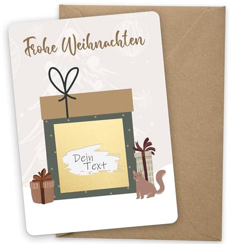 Hyggartn 6 Gutschein Rubbelkarten zum selber Beschriften für Weihnachten (6 Karten + 6 Umschläge) Weihnachtskarten Frohe Weihnachten Rubbellos - Weihnachtskarte personalisiert - Gutscheinkarte