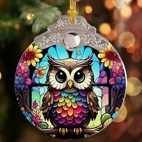 Eule Weihnachtsschmuck - Acryl Baumschmuck und Geschenke für Frauen - 2024 Andenken