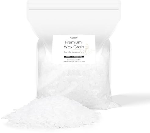 Outzert Paraffingranulat für alle Arten von Kerzen - Kerzenwachs, Paraffinwachs, Kerzenwachs zum Gießen (1,8 kg) zum Schmelzen und Herstellen von Kerzen, durchscheinend, ungiftig und geruchlos