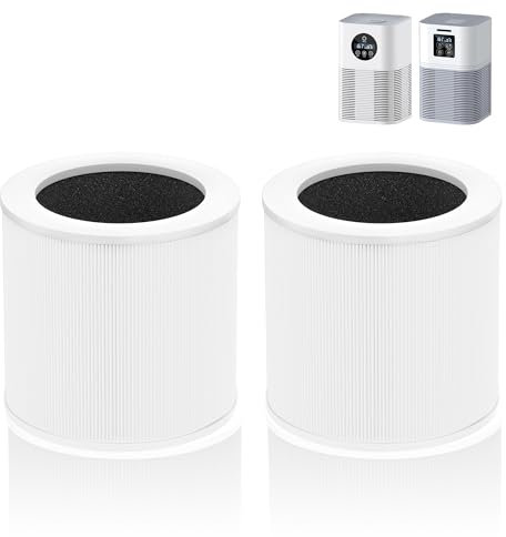A1 Ersatzfilter, kompatibel mit VEWIOR Luftreiniger A1, HQSC-50, HQKJ-80, AMEIFU AP01W, KOIOS HQKJ-50, Tailulu PUR0003/HQZZ-60, 3-in-1 H13 True HEPA Aktivkohle Luftreinigerfilter, Ersatzteile, 2 Stück