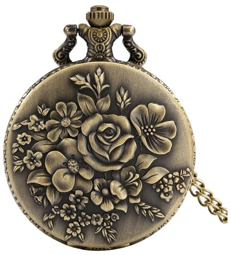 Fogitbok Vintage Quartz Pocket Watches for Men with Chains Pendant Pocket Watch Women’s Necklace Watches Unique Designs with Box