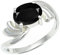JEWELFORCE Schwarzer Onyx-Edelstein-Bandring für Herren und Damen, Bandring in allen Größen, Sterlingsilber, Bandring-Schmuck JSR-1259AE1_(47 (15.0))