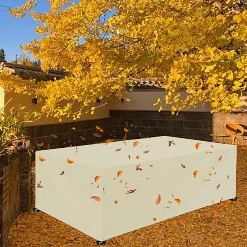 XUEQXUE Garden Furniture Cover, Waterproof 220 x 150 x 60 cm Patio Garden Furniture Covers, Dustproof, Winterproof, Ripstop, Protective Covers Tarpaulin, for Irgendwelche Möbel, Beige