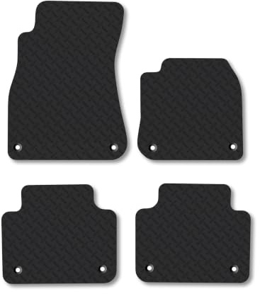 VW Touareg (2018-2026) 5mm Rubber Car Mats | Heavy Duty Rubber Tailored Fit Floor Mats Full Coverage Durable Waterproof Accessories Easy Clean Anti Slip Made in the UK