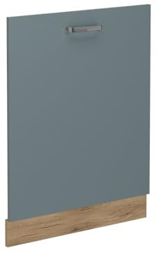 Vicco Geschirrspülblende R-Line, Geschirrspüler Fronttür, Blau-Grau, 60 cm ohne Arbeitsplatte