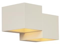 Qazqa - Moderne Wandleuchte Beige 2-flammig - Transfer Double I Wohnzimmer I Schlafzimmer - Aluminium Quadratisch I Andere - LED geeignet G9