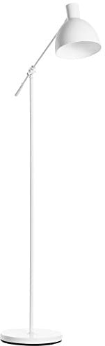 HOMCOM Stehlampe Wohnzimmer höhenverstellbar schwenkbar Stehleuchte Standleuchte mit E27 Fassung für Wohnzimmer Schlafzimmer, exkl. Glühbirne, Weiß
