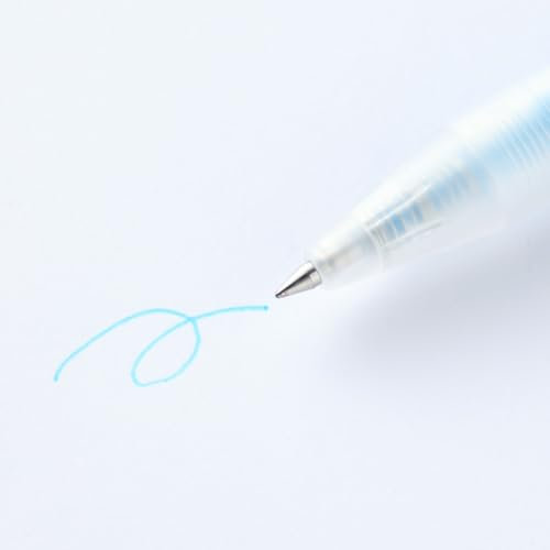 MUJI 無印良品 Einziehbarer Gelschreiber, 0,5 mm feine Spitze, glattes Schreiben, klarer Körper (Hellblau, 0,5 mm)