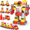 TOYABI Zug Spielzeug, 5 in 2 Bauspielzeugsets,Frittenwagen, Cola-Wagen, Burger-Wagen, Kuchenwagen Switch and Go Transformers Spielzeug Geschenke für Jungen und Mädchen ab 3 4 5 6 Jahre