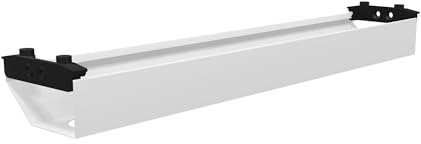 ASSMANN Kabelkanal Schreibtisch, 88x16x10cm, aufklappbare Kabelwanne | Kabelmanagement unter der Tischplatte, Kabelführung aus Stahl, für Büro & Homeoffice, einfache Montage mit Video, Weiß